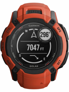 Смарт-часы Garmin Instinct 2X Solar Standard Edition, 50 мм, силиконовый ремешок oгненно-красного цвета