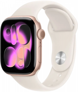 Apple Watch 11 2025, 46 мм корпус из алюминия Розовое золото, спортивный ремешок