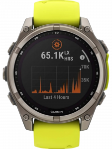 Смарт-часы Garmin fenix 8, 51 мм, Solar, титан, сапфир, силиконовый ремешок цвета «электрический жёлтый»/графитовый