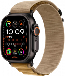 Apple Watch Ultra 2, 49 мм, Черный Титан, ремешок Alpine цвета "загар"