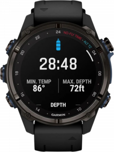 Смарт-часы Garmin Descent Mk3i, 43 мм, чёрный силиконовый ремешок
