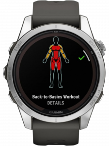 Смарт-часы Garmin FENIX 7S серебристый с графитовым силиконовым ремешком