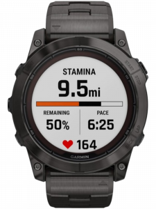 Смарт-часы Garmin fenix 7X Pro Sapphire Solar Edition, 51 мм, титановый блочный браслет, чёрный силиконовый ремешок