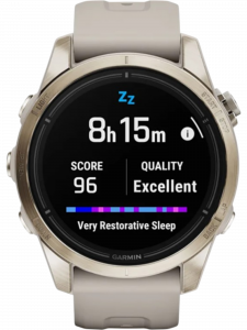 Смарт-часы Garmin epix Pro (Gen 2) Sapphire Edition, 42 мм, светло-песочный силиконовый ремешок