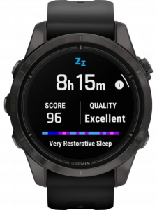 Смарт-часы Garmin  epix Pro (Gen 2) Sapphire Edition, 42 мм, чёрный силиконовый ремешок