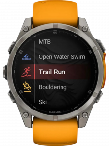 Смарт-часы Garmin  fenix 8, 51 мм, AMOLED, титан, сапфир, силиконовый ремешок цвета «оранжевая искра»/графитовый