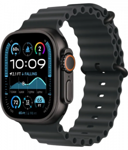Apple Watch Ultra 2, 49 мм, Черный Титан, ремешок Ocean черного цвета