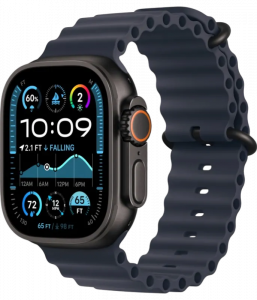 Apple Watch Ultra 2, 49 мм, Черный Титан, ремешок Ocean темно-синего цвета