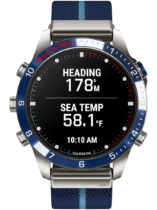 Смарт-часы Garmin MARQ Captain, тёмно-синий нейлоновый ремешок, тёмно-синий силиконовый ремешок