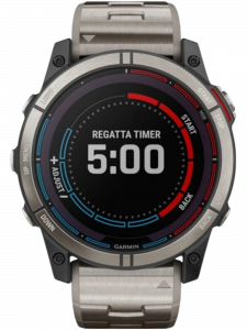 Смарт-часы Garmin quatix 7X Solar Edition, 51 мм, титановый блочный браслет, голубой силиконовый ремешок