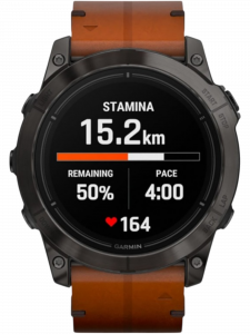 Смарт-часы Garmin epix Pro (Gen 2) Sapphire Edition, 51 мм, каштановый кожаный ремешок, графитовый силиконовый ремешок