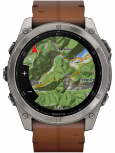 Смарт-часы Garmin fenix 8, 51 мм, AMOLED, каштановый кожаный ремешок