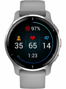 Смарт-часы Garmin Venu 2 Plus, 43 мм, силиконовый ремешок цвета «серая пудра»
