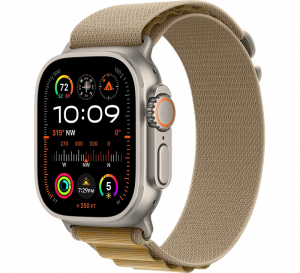 Apple Watch Ultra 2, 49 мм, Натуральный Титан, ремешок Alpine цвета "загар"