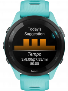 Смарт-часы Garmin Forerunner 265, 46 мм, силиконовый ремешок цвета «аква»/чёрный
