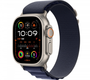 Apple Watch Ultra 2, 49 мм, Натуральный Титан, ремешок Alpine синего цвета