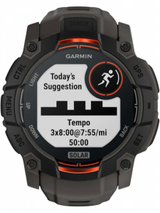 Смарт-часы Garmin Instinct 3, 50 мм, Solar, силиконовый ремешок угольного цвета