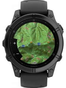 Смарт-часы Garmin fenix E, 47 мм, AMOLED, синевато-серый безель, чёрный силиконовый ремешок