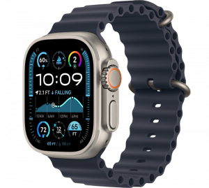 Apple Watch Ultra 2, 49 мм, Натуральный Титан, ремешок Ocean темно-синего цвета