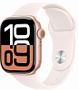 Apple Watch Series 10, 42 мм корпус из алюминия цвета Розовое золото, спортивный ремешок цвета Сияющая звезда