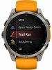 Смарт-часы Garmin  fenix 8, 51 мм, AMOLED, титан, сапфир, силиконовый ремешок цвета «оранжевая искра»/графитовый