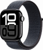 Apple Watch Series 10, 46 мм корпус из алюминия цвета Черный глянец, текстильный ремешок цвета Темно-синий