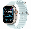 Apple Watch Ultra 2, 49 мм, Натуральный Титан, ремешок Ocean цвета "ледяной синий"