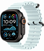 Apple Watch Ultra 2, 49 мм, Черный Титан, ремешок Ocean цвета "ледяной синий"