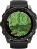 Смарт-часы Garmin  fenix 8, 47 мм, AMOLED, титан с DLC, сапфир, силиконовый ремешок цвета чёрный/«серая галька»