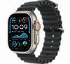Apple Watch Ultra 2, 49 мм, Натуральный Титан, ремешок Ocean черного цвета