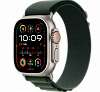 Apple Watch Ultra 2, 49 мм, Натуральный Титан, ремешок Alpine темно-зеленого цвета
