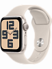 Apple Watch SE 2024, 40 мм Корпус из алюминия цвета Сияющая звезда, спортивный ремешок цвета Сияющая звезда