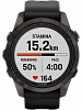 Смарт-часы Garmin  fenix 7S Pro Sapphire Solar Edition, 42 мм, чёрный силиконовый ремешок