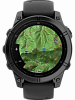 Смарт-часы Garmin fenix E, 47 мм, AMOLED, синевато-серый безель, чёрный силиконовый ремешок