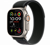 Apple Watch Ultra 2, 49 мм, Натуральный Титан, ремешок Trail черного цвета