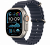 Apple Watch Ultra 2, 49 мм, Натуральный Титан, ремешок Ocean темно-синего цвета